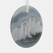 Maltees door Hevener Glas Ornament (Voorkant Rechts)