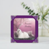 Maltees en Cherry Blossom Park Paars Lijst Kaart (Staand voorkant)