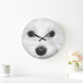 Maltees en zijn charmante attributen neus en ogen grote klok (Huis)