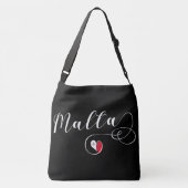 Maltees Flag Heart, Malta Crossbody Tas (Achterkant)