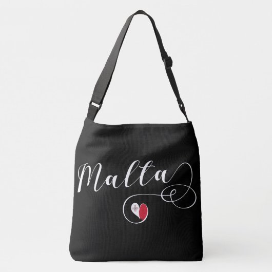 Maltees Flag Heart, Malta Crossbody Tas (Achterkant)