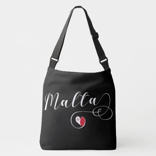 Maltees Flag Heart, Malta Crossbody Tas (Voorkant)