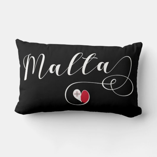 Maltees Flag Heart, Malta Kussen (Achterkant)
