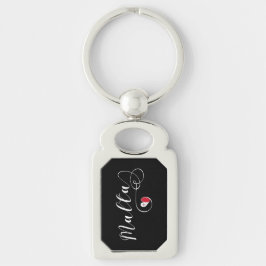 Maltees Flag Heart, Malta Sleutelhanger