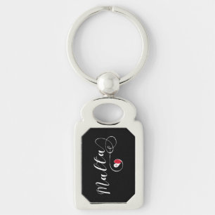 Maltees Flag Heart, Malta Sleutelhanger