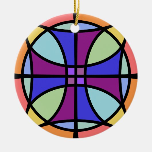 Maltees Glas in lood 2 Keramisch Ornament (Voorkant)