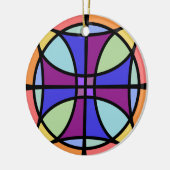 Maltees Glas in lood 2 Keramisch Ornament (Links)