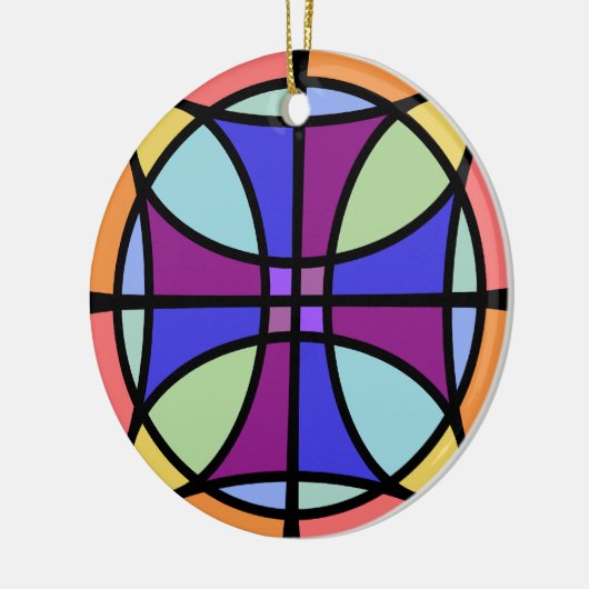 Maltees Glas in lood 2 Keramisch Ornament (Links)