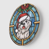 Maltees Glas in lood Kerst Grote Klok (Hoek)