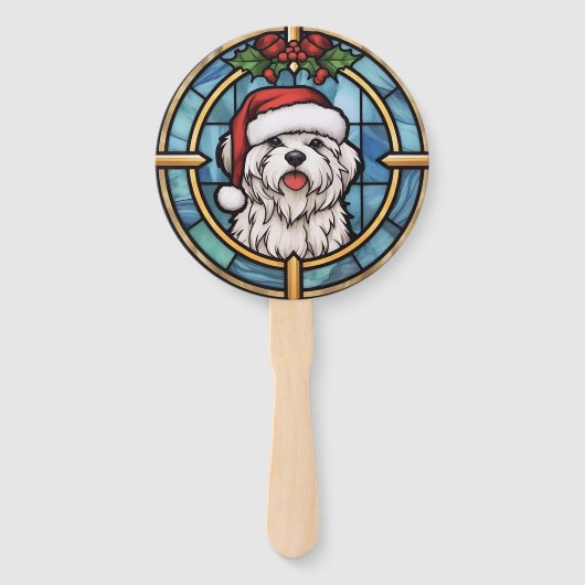 Maltees Glas in lood Kerst Handwaaier (Achterkant)