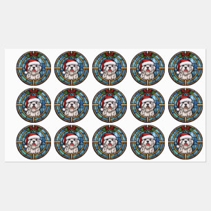 Maltees Glas in lood Kerst Labels