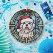 Maltees Glas in lood Kerst Papieren Bordje (Feest)