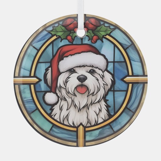 Maltees Glas-in-lood Kerstmis Glas Ornament (Voorkant)