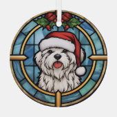 Maltees Glas-in-lood Kerstmis Glas Ornament (Achterkant)