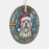 Maltees Glas-in-lood Kerstmis Glas Ornament (Voorkant Rechts)