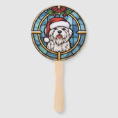 Maltees Glas-in-lood Kerstmis Handwaaier (Voorkant)