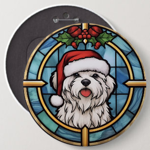 Maltees Glas-in-lood Kerstmis Ronde Button 6,0 Cm