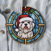 Maltees Glas-in-lood Kerstmis Ronde Button 6,0 Cm (In situ)
