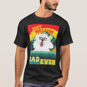 Maltees Graphic voor beste pap hond T-shirt