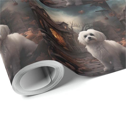 Maltees Halloween eng Cadeaupapier (Rol Hoek)