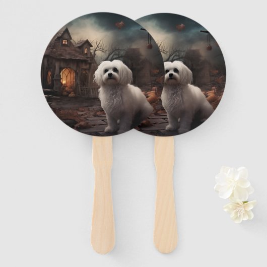 Maltees Halloween eng Handwaaier (Voorkant en achterkant)