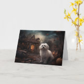 Maltees Halloween eng Kaart (Gele Bloem)