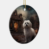 Maltees Halloween eng Keramisch Ornament (Rechts)