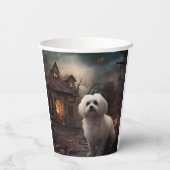 Maltees Halloween eng Papieren Bekers (Achterkant)