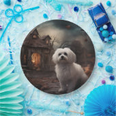 Maltees Halloween eng Papieren Bordje (Feest)