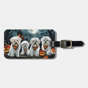 Maltees Halloween Griezelig Bagagelabel