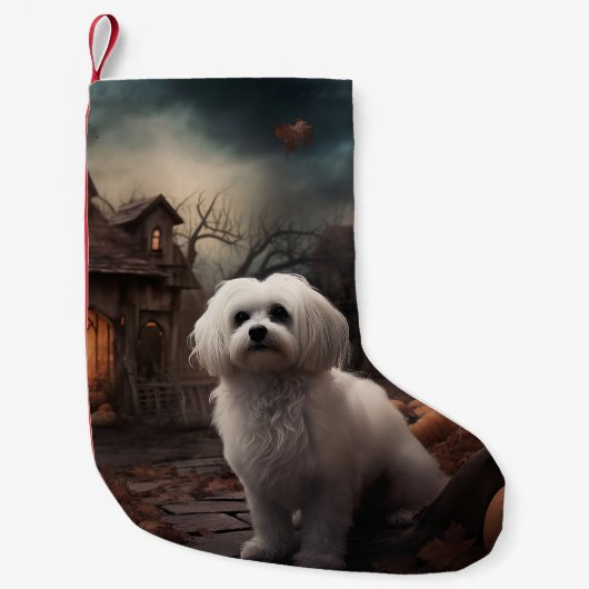 Maltees Halloween Verschrikkelijk Kleine Kerstsok (Voorkant)