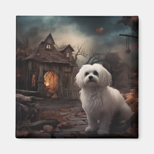 Maltees Halloween Verschrikkelijk Magneet (Voorkant)