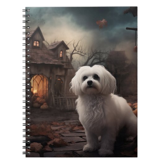 Maltees Halloween Verschrikkelijk Notitieboek (Voorkant)