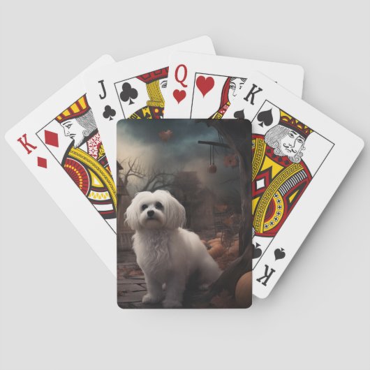 Maltees Halloween Verschrikkelijk Pokerkaarten (Achterkant)