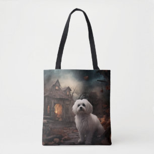 Maltees Halloween Verschrikkelijk Tote Bag