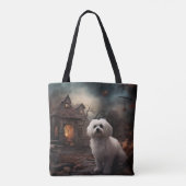 Maltees Halloween Verschrikkelijk Tote Bag (Achterkant)