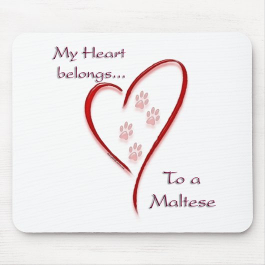 Maltees Heart behoort Muismat (Voorkant)