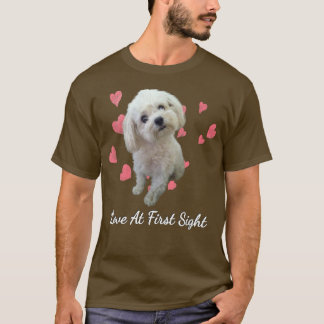 Maltees Hondenliefhebber Roze hart Maltipoo Puppie T-shirt