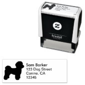 Maltees Hondenras silhouet retouradres Zelfinktende Stempel (In situ)