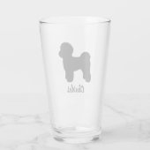 Maltees hondensilhouet gepersonaliseerd Drink glas (Achterkant)