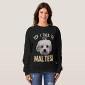 Maltees ik praat met mijn Maltees Trui (Voorkant volledig)
