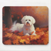 Maltees in de herfst laat Herfst inspireren Muismat (Voorkant)
