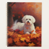 Maltees in de herfst laat Herfst inspireren Planner (Voorkant)