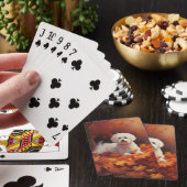 Maltees in de herfst laat Herfst inspireren Pokerkaarten (Insitu)