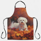 Maltees in de herfst laat Herfst inspireren Schort (Voorkant)