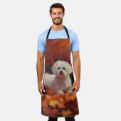 Maltees in de herfst laat Herfst inspireren Schort (Gedragen)