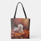 Maltees in de herfst laat Herfst inspireren Tote Bag (Achterkant)