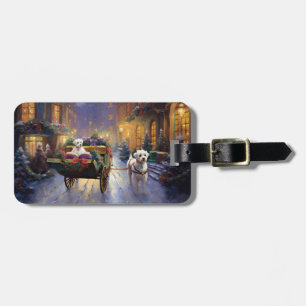 Maltees Kerstfeest Feestelijk Seizoen Bagagelabel