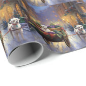 Maltees Kerstfeest Feestelijk Seizoen Cadeaupapier (Rol Hoek)