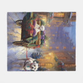 Maltees Kerstfeest Feestelijk Seizoen Fleece Deken (Voorkant (Horizontaal))